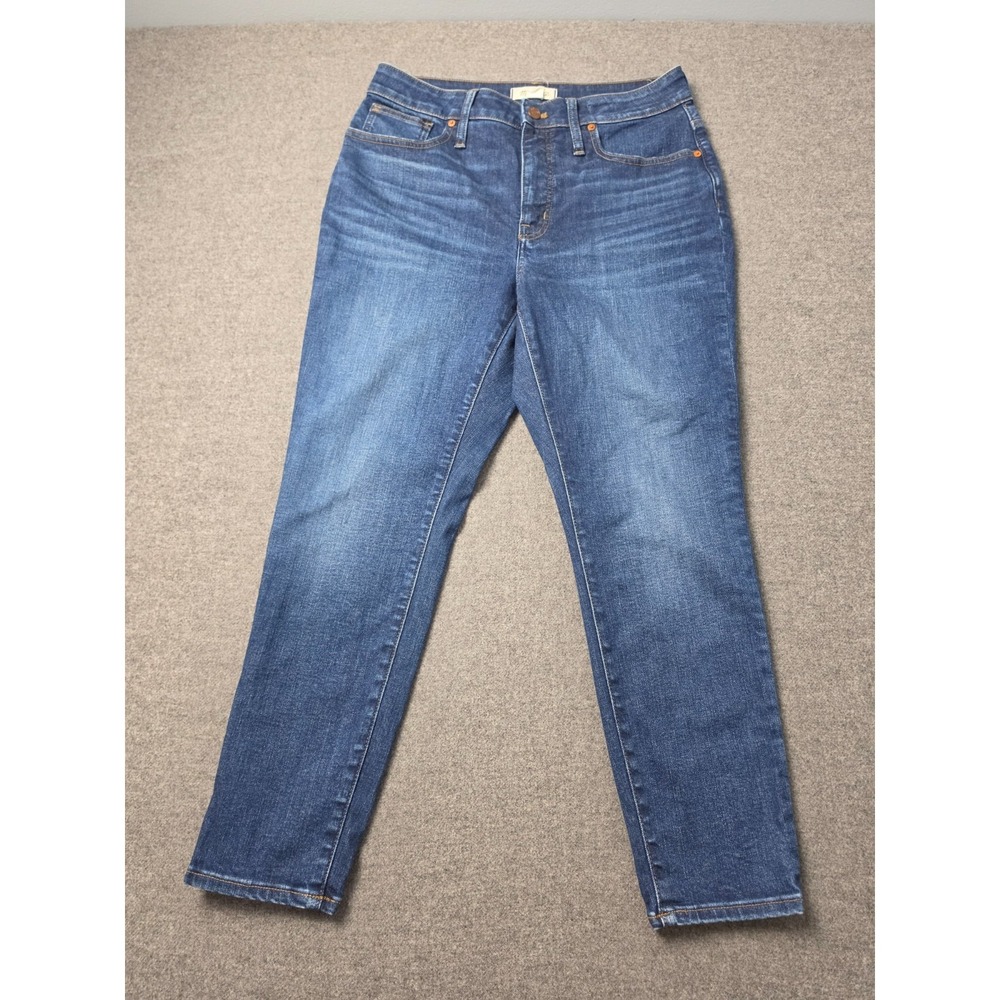 Madewell Curvy Jeans Womens 31P Blue Denim Stretch High-Rise‎ Skinny Leg Grunge